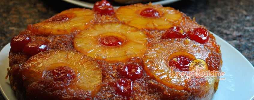 Recette de Gâteau renversé à l’ananas Recette de Gâteau renversé à l’ananas
