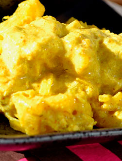 Fondue de Pollo con Leche de Coco